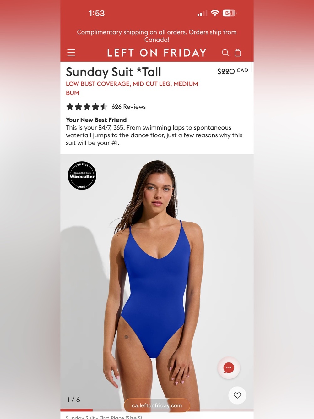 Left on Friday, Sunday suit, TALL medium